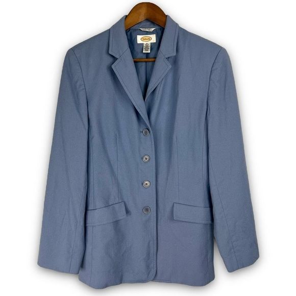 Talbots Women's Blue Single Breasted 100%‎ Wool Blazer Suit Jacket Size 8 - Picture 1 of 11
